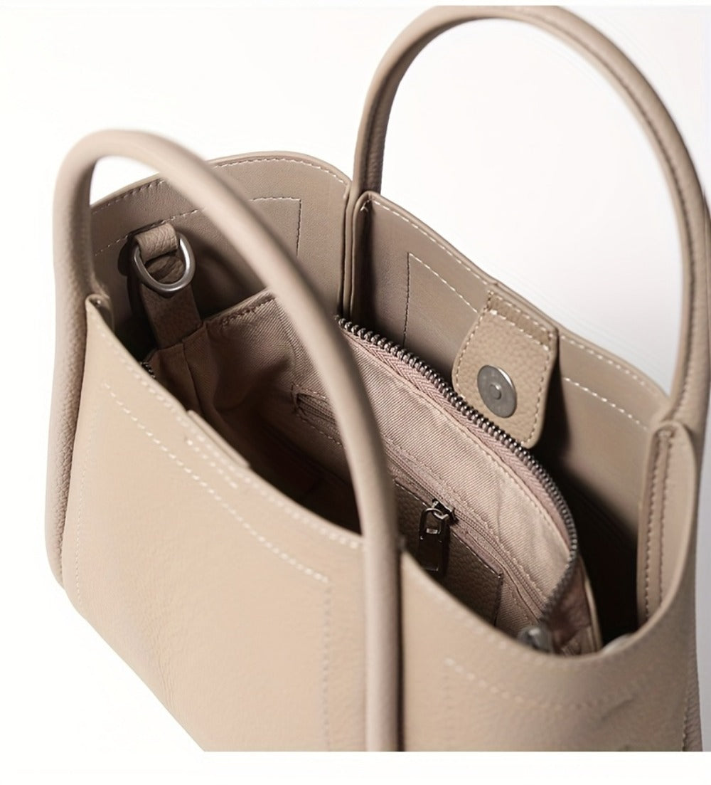 Crossbody Bag for Women – Cowhide Leather Basket Luxury Niche – detail view 20