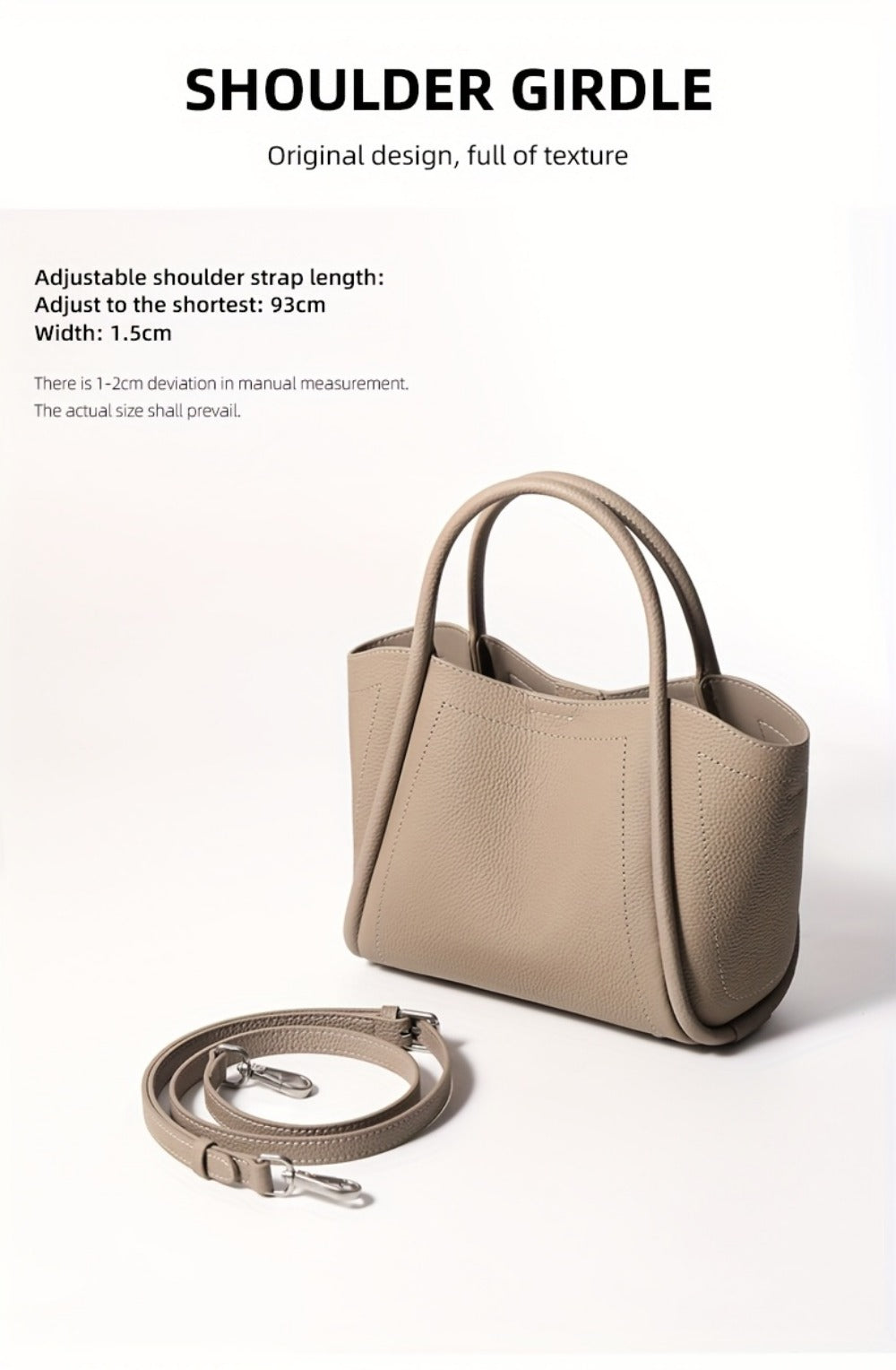 Crossbody Bag for Women – Cowhide Leather Basket Luxury Niche – detail view 21