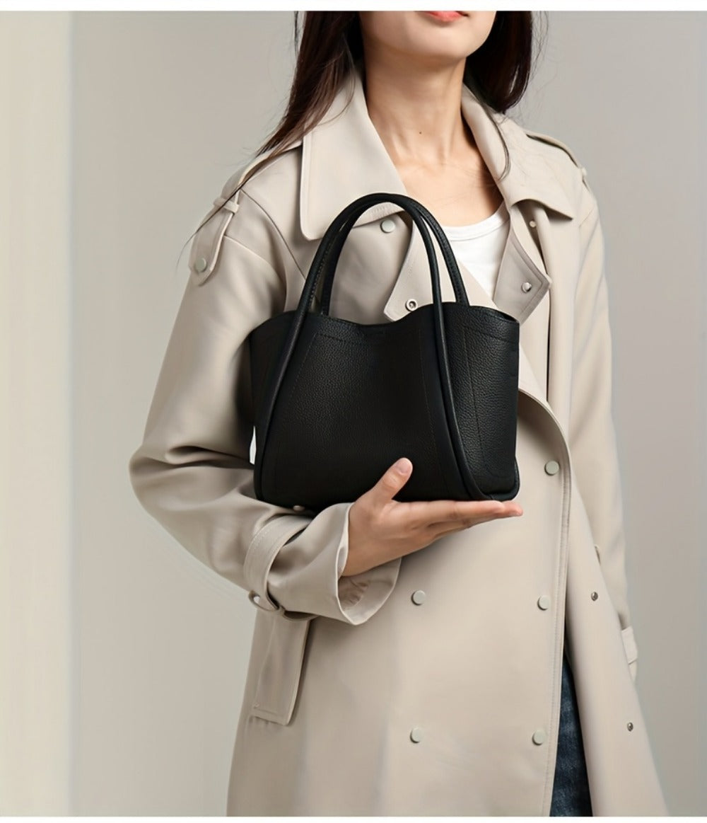 Crossbody Bag for Women – Cowhide Leather Basket Luxury Niche – detail view 25