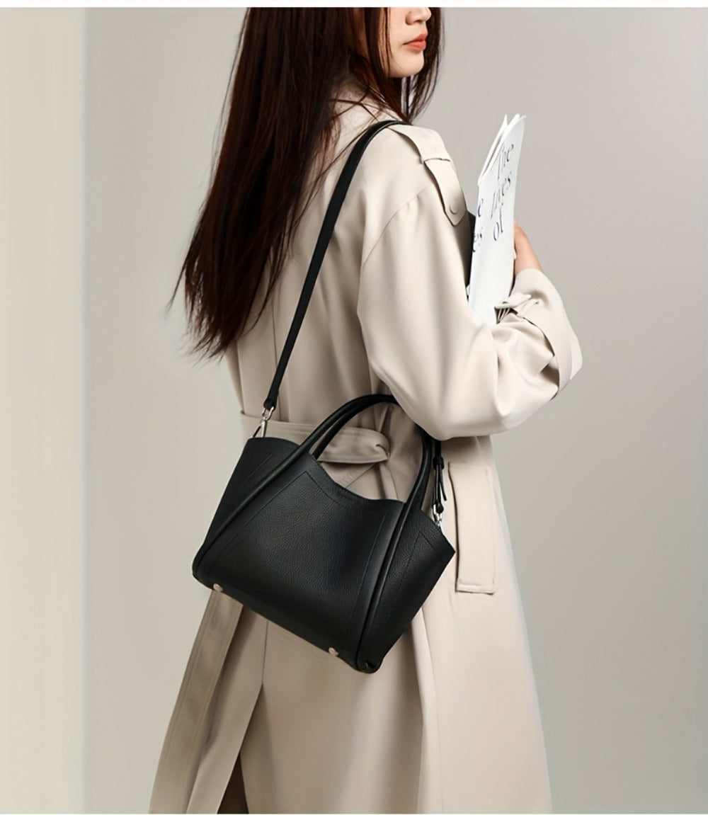 Crossbody Bag for Women – Cowhide Leather Basket Luxury Niche – detail view 26