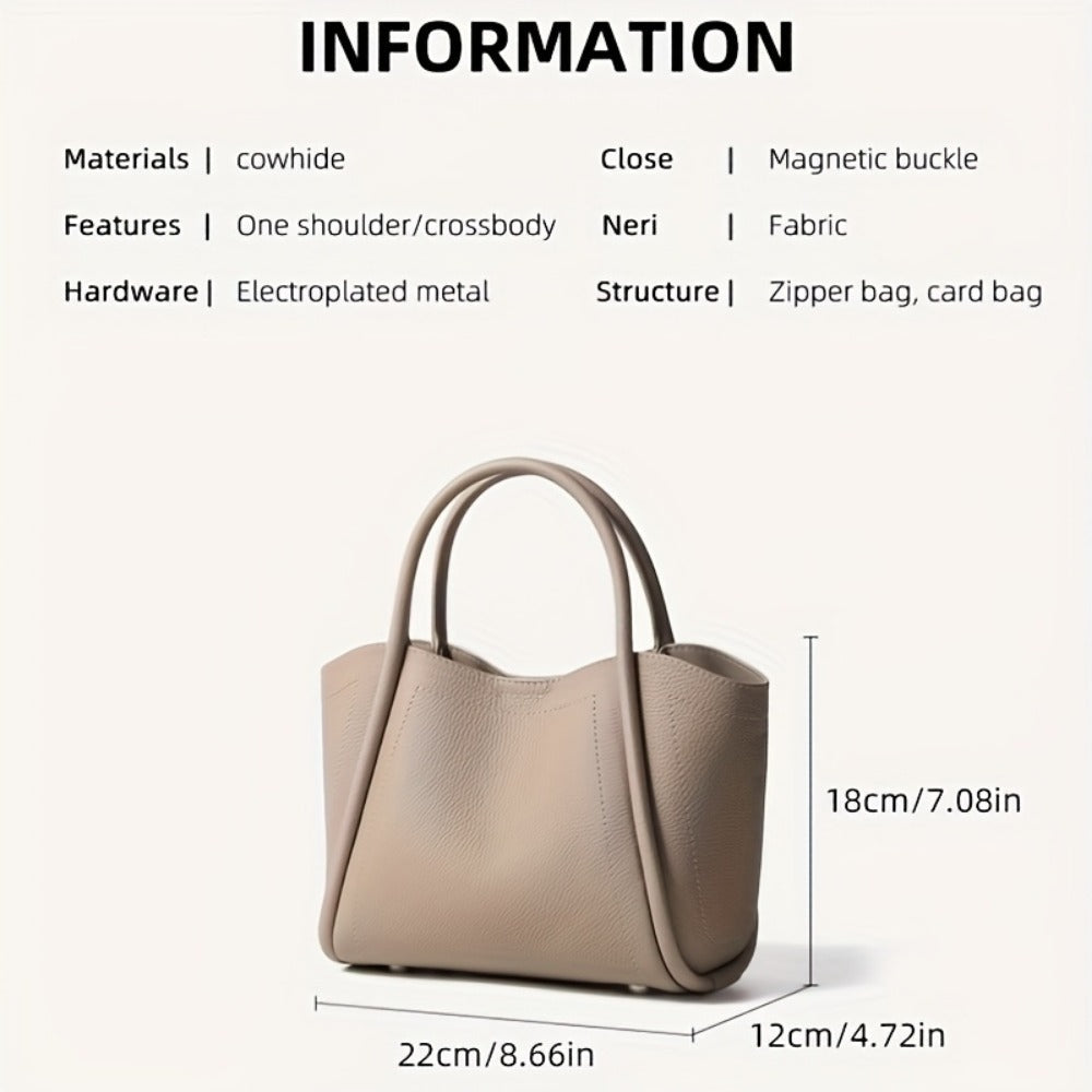Crossbody Bag for Women – Cowhide Leather Basket Luxury Niche – detail view 6