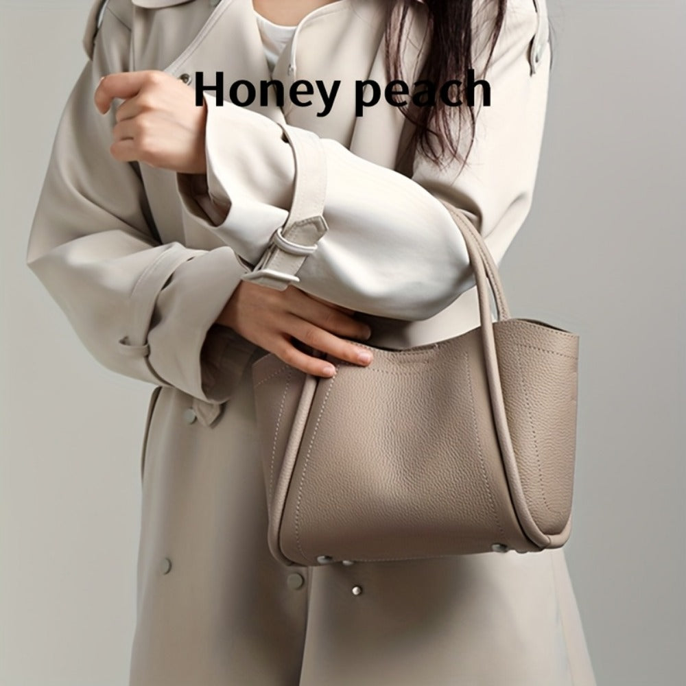 Crossbody Bag for Women – Cowhide Leather Basket Luxury Niche – front view