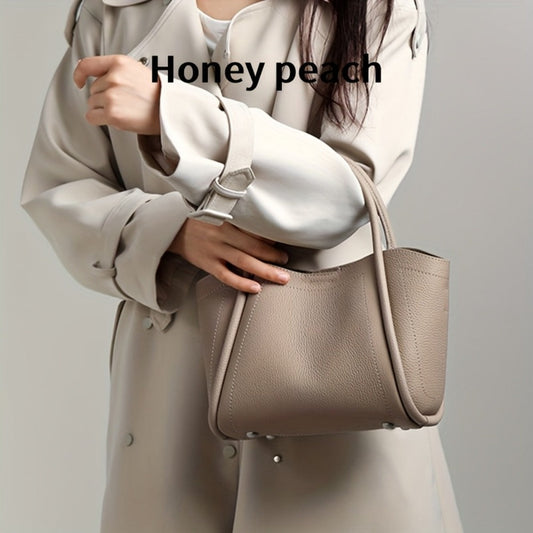 Crossbody Bag for Women – Cowhide Leather Basket Luxury Niche – front view