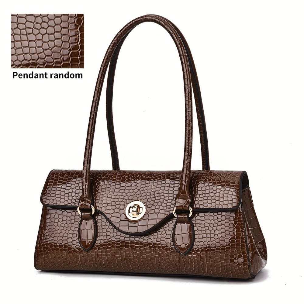 Crossbody Bag for Women – Crocodile Embossed High Gloss Textured – detail view 15