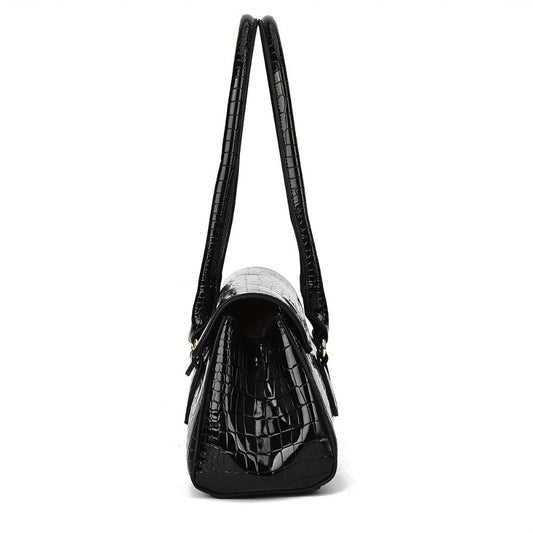 Crossbody Bag for Women – Crocodile Embossed High Gloss Textured – detail view 7