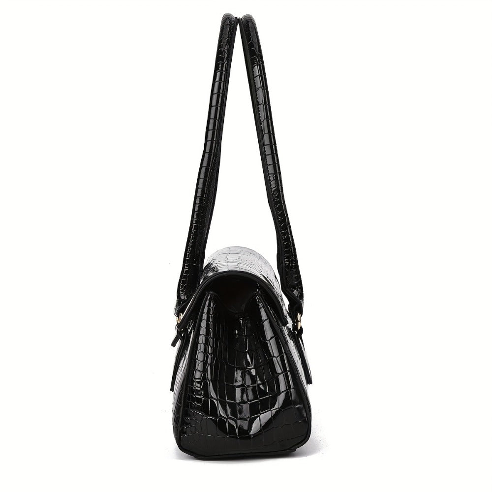 Crossbody Bag for Women – Crocodile Embossed High Gloss Textured – detail view 7