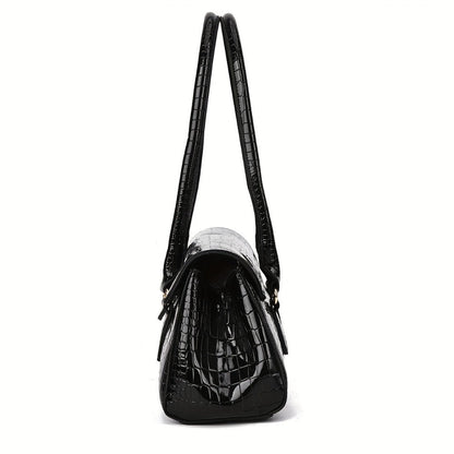 Crossbody Bag for Women – Crocodile Embossed High Gloss Textured – detail view 7