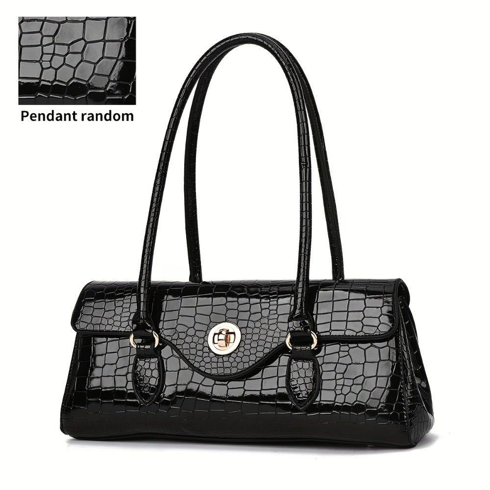 Crossbody Bag for Women – Crocodile Embossed High Gloss Textured – detail view 8