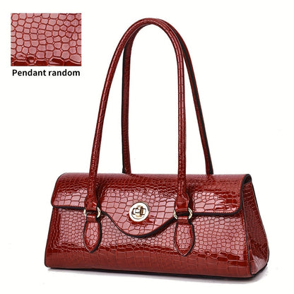 Crossbody Bag for Women – Crocodile Embossed High Gloss Textured – detail view 10