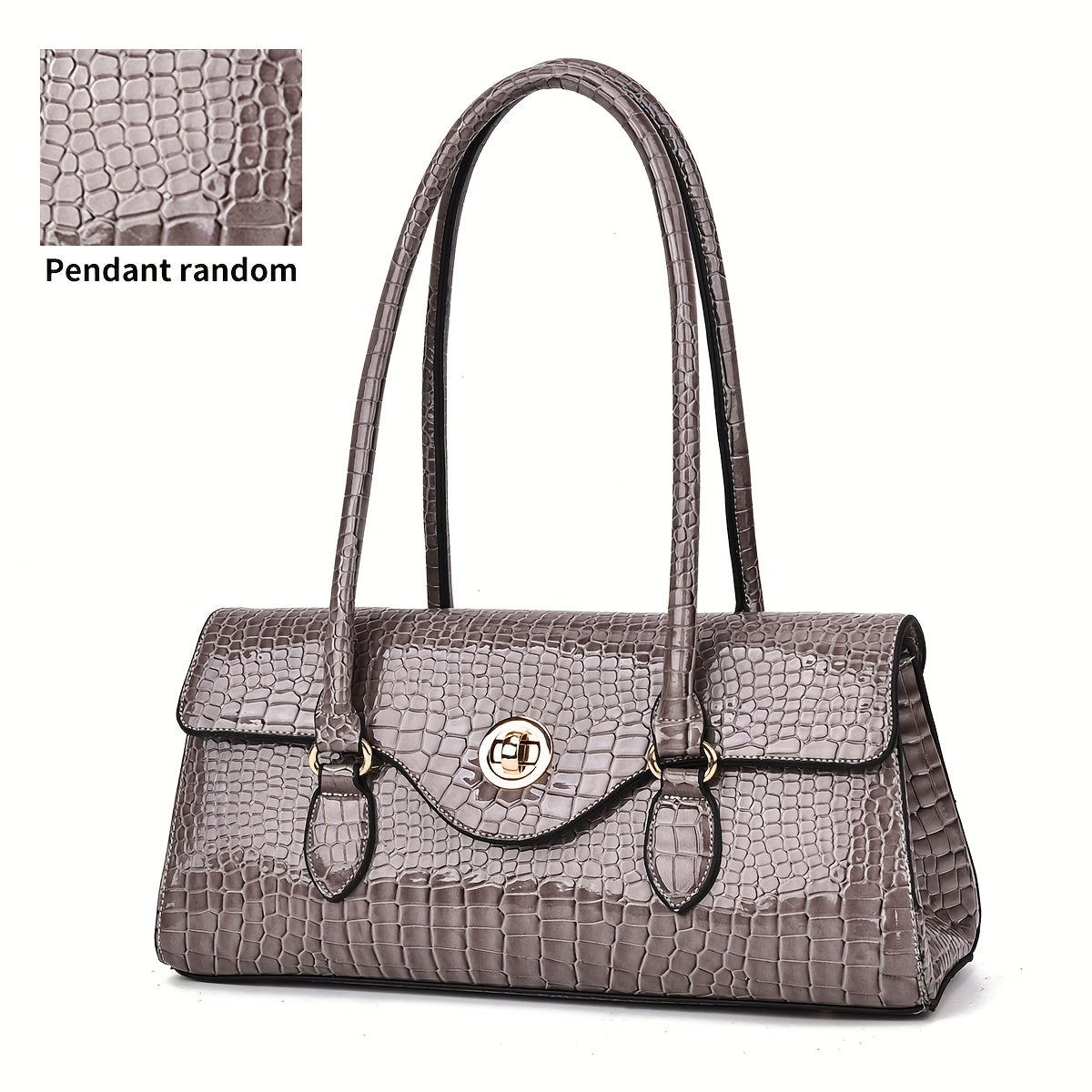 Crossbody Bag for Women – Crocodile Embossed High Gloss Textured – detail view 4