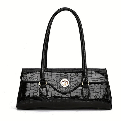 Crossbody Bag for Women – Crocodile Embossed High Gloss Textured – front view