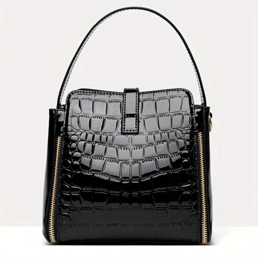 Crossbody Bag for Women – Crocodile Pattern Bucket Multi Functional – detail view 2