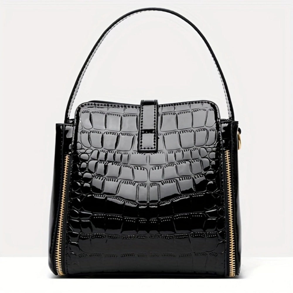 Crossbody Bag for Women – Crocodile Pattern Bucket Multi Functional – detail view 2