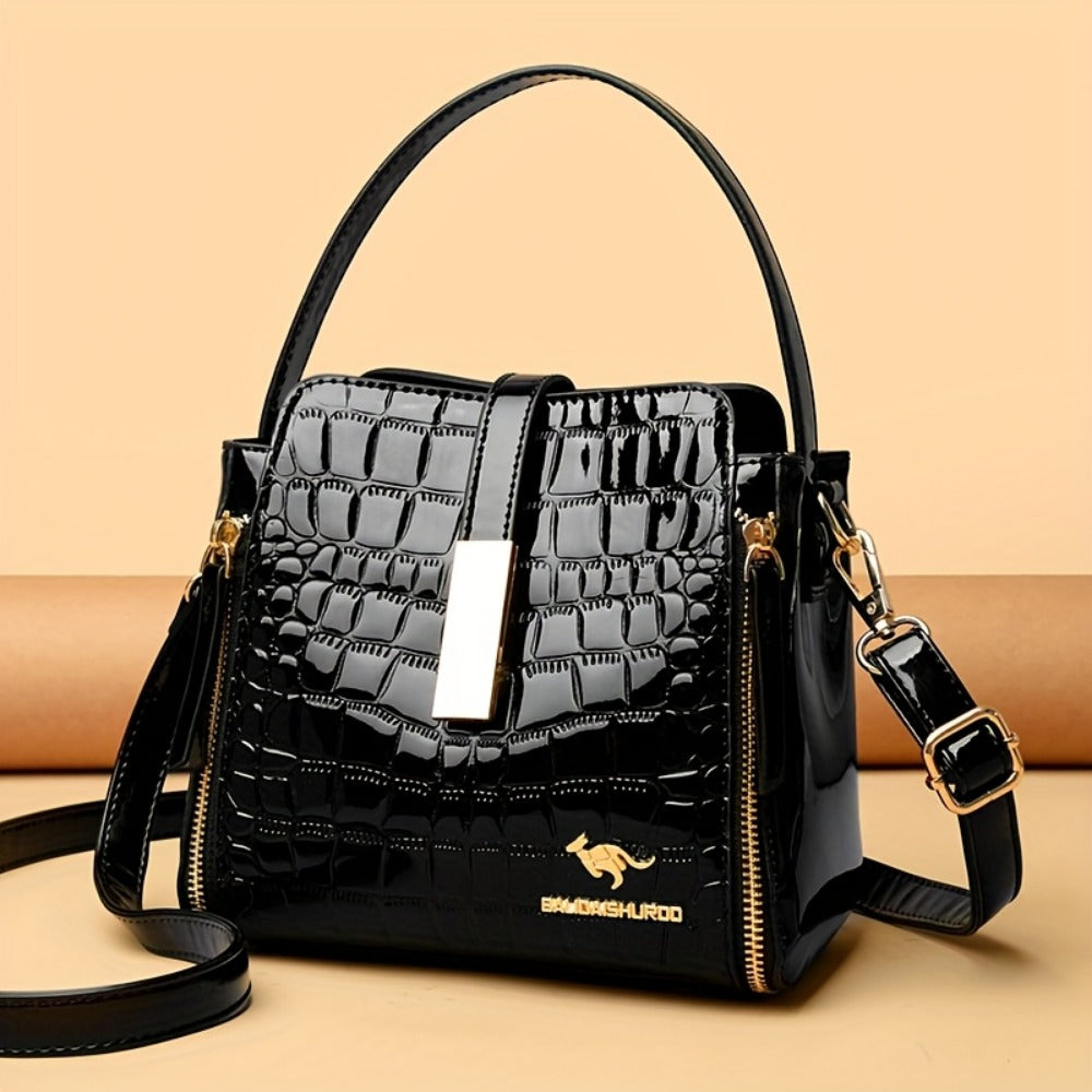Crossbody Bag for Women – Crocodile Pattern Bucket Multi Functional – detail view 3