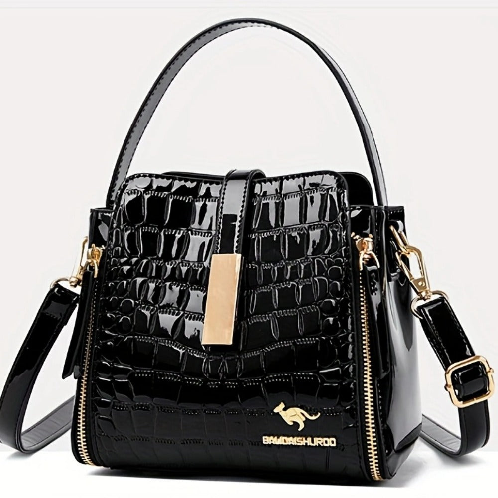 Crossbody Bag for Women – Crocodile Pattern Bucket Multi Functional – detail view 8