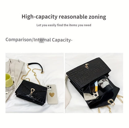 Crossbody Bag for Women – Crocodile Pattern Vintage Detachable Strap – detail view 15