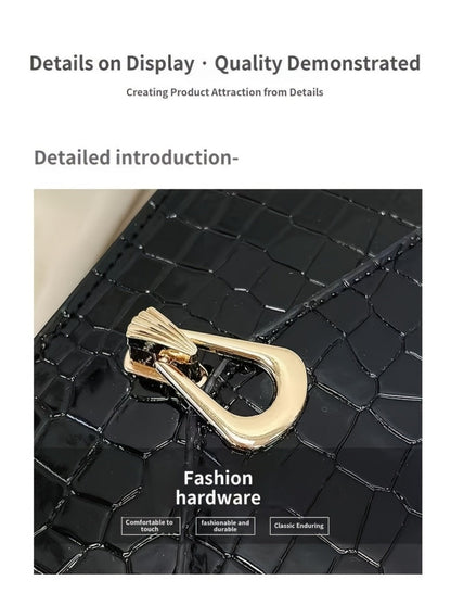Crossbody Bag for Women – Crocodile Pattern Vintage Detachable Strap – detail view 16