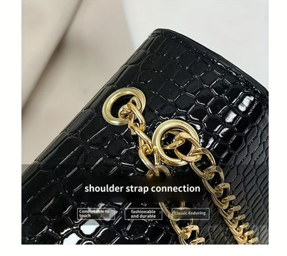 Crossbody Bag for Women – Crocodile Pattern Vintage Detachable Strap – detail view 17