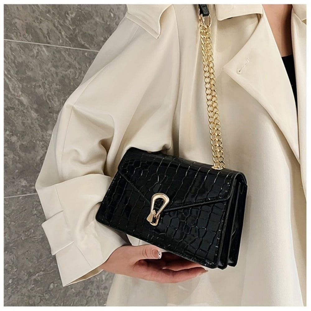 Crossbody Bag for Women – Crocodile Pattern Vintage Detachable Strap – detail view 23