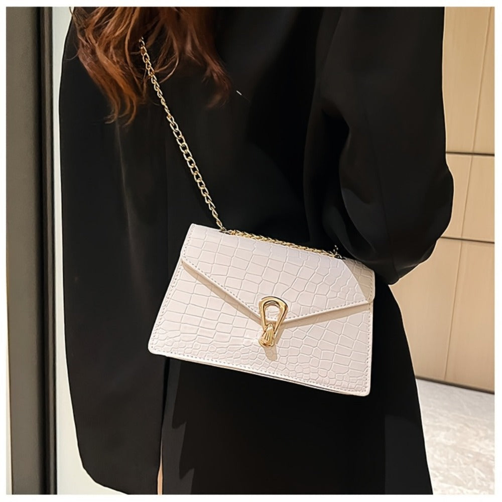 Crossbody Bag for Women – Crocodile Pattern Vintage Detachable Strap – detail view 28
