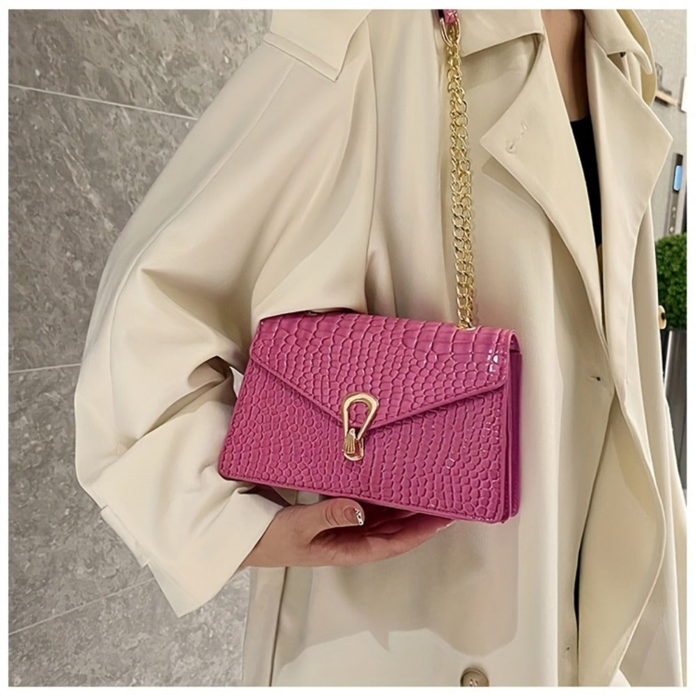 Crossbody Bag for Women – Crocodile Pattern Vintage Detachable Strap – detail view 32