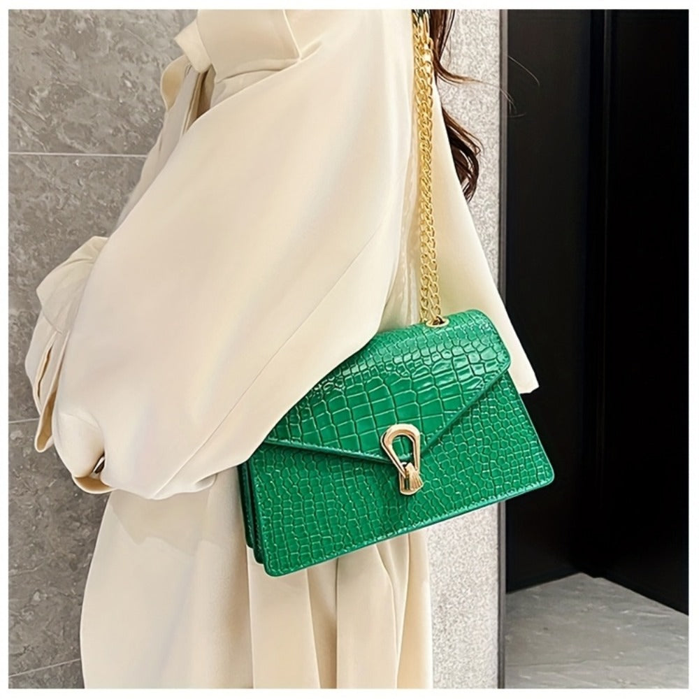 Crossbody Bag for Women – Crocodile Pattern Vintage Detachable Strap – detail view 33
