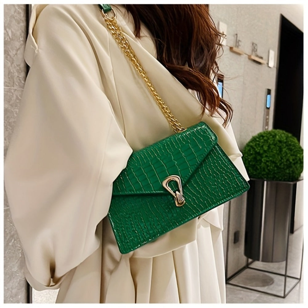 Crossbody Bag for Women – Crocodile Pattern Vintage Detachable Strap – detail view 34