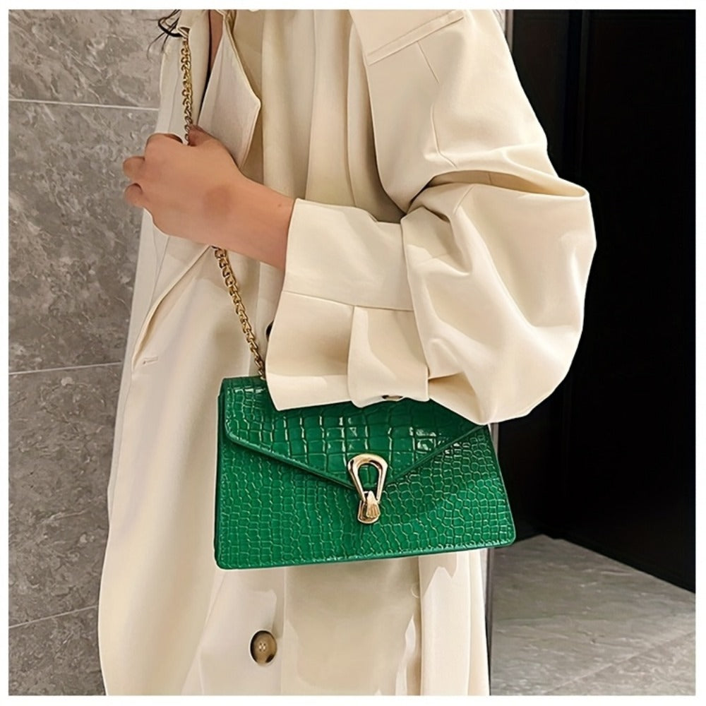 Crossbody Bag for Women – Crocodile Pattern Vintage Detachable Strap – detail view 36