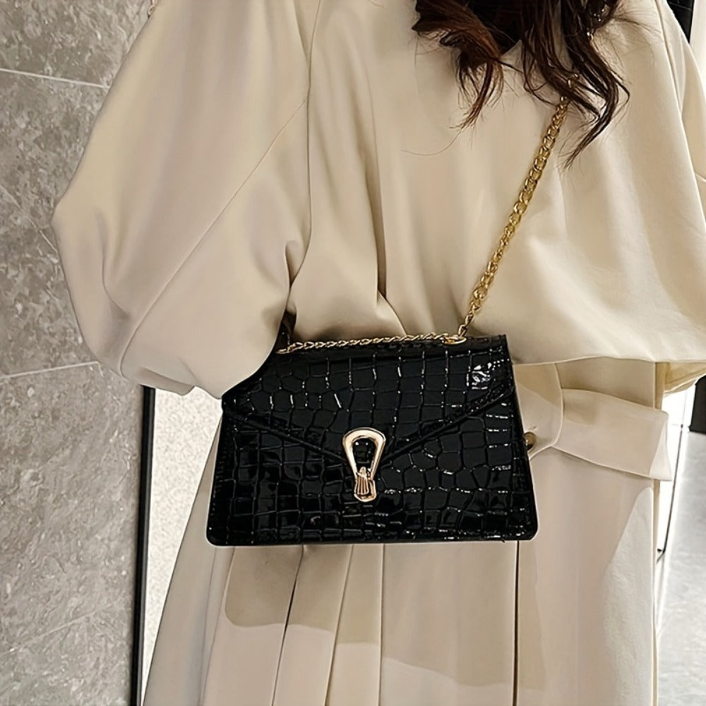 Crossbody Bag for Women – Crocodile Pattern Vintage Detachable Strap – detail view 9