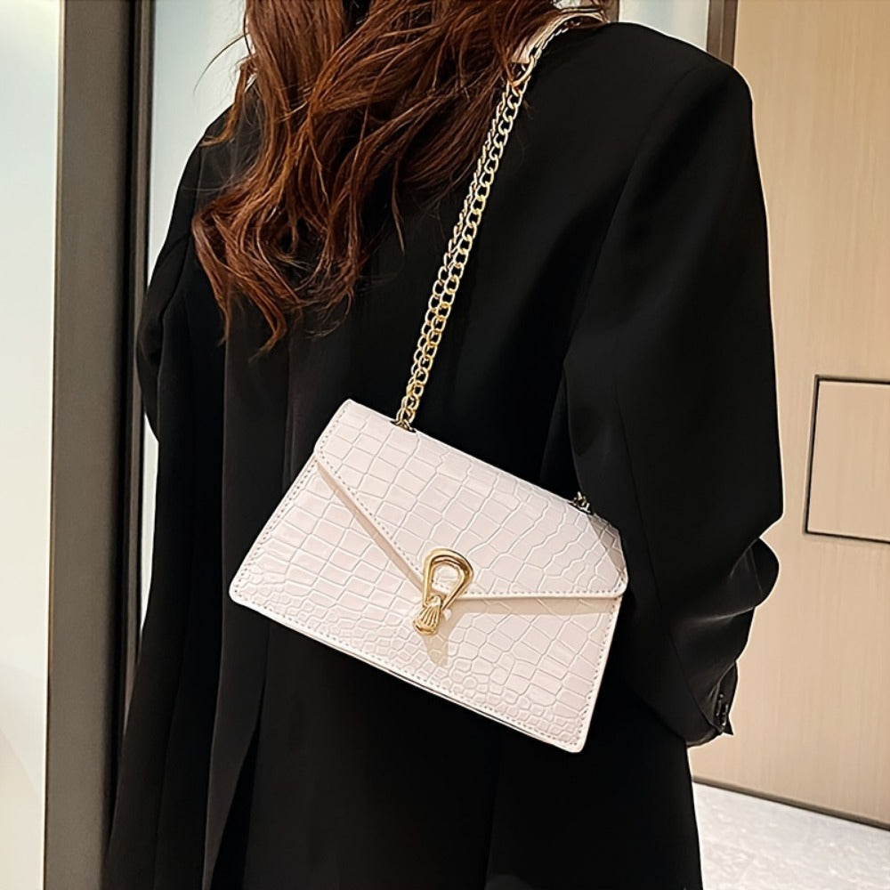 Crossbody Bag for Women – Crocodile Pattern Vintage Detachable Strap – detail view 10