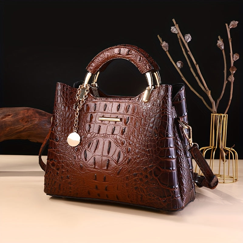 Crossbody Bag for Women – Crocodile Print Luxury Vintage Removable – detail view 5
