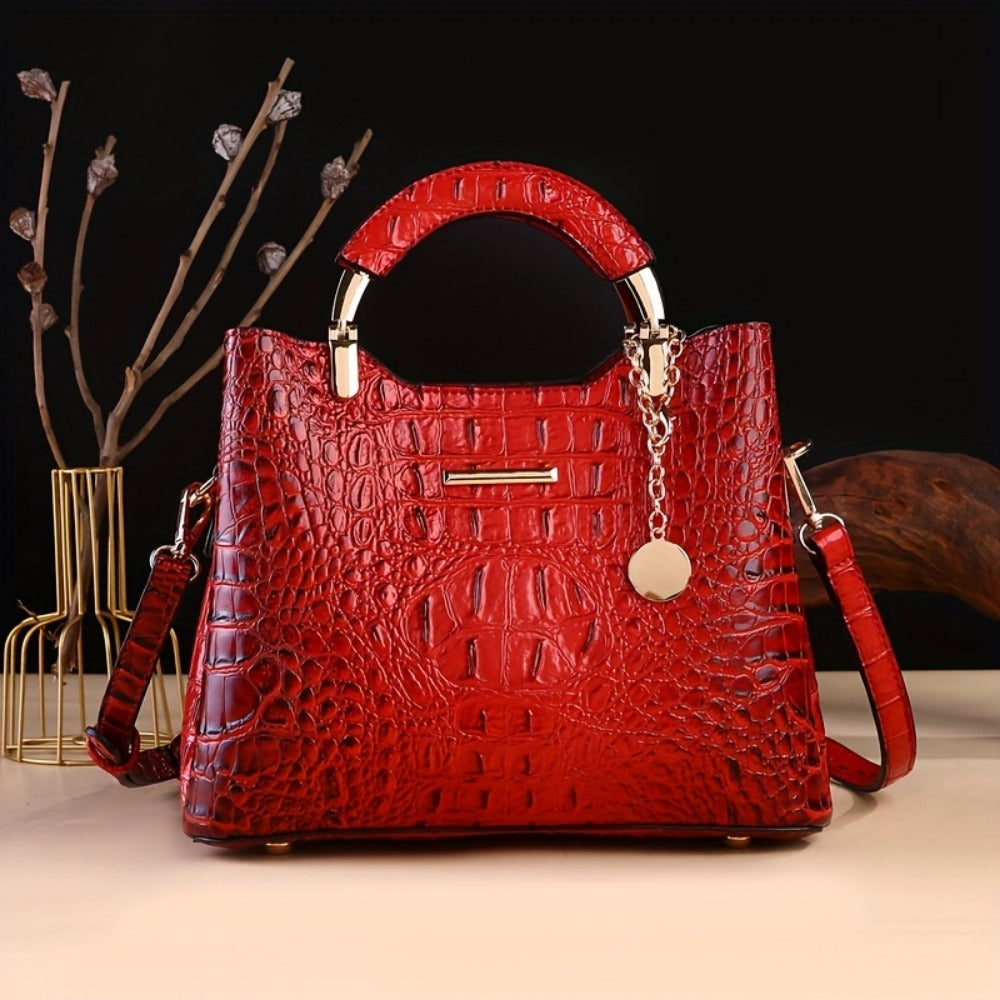 Crossbody Bag for Women – Crocodile Print Luxury Vintage Removable – detail view 19