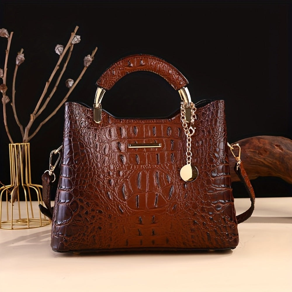 Crossbody Bag for Women – Crocodile Print Luxury Vintage Removable – detail view 21
