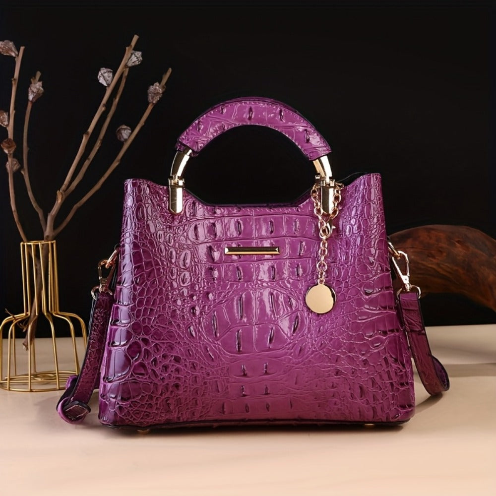 Crossbody Bag for Women – Crocodile Print Luxury Vintage Removable – detail view 26