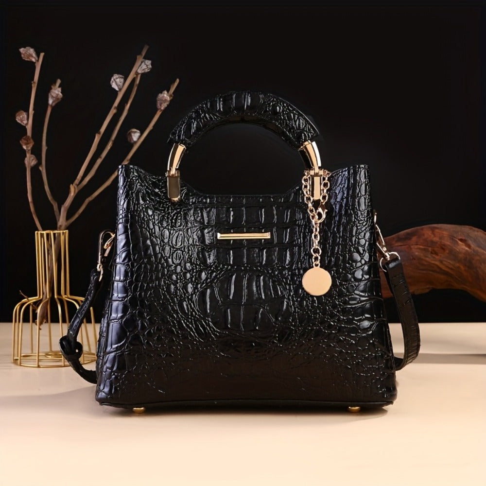 Crossbody Bag for Women – Crocodile Print Luxury Vintage Removable – detail view 27