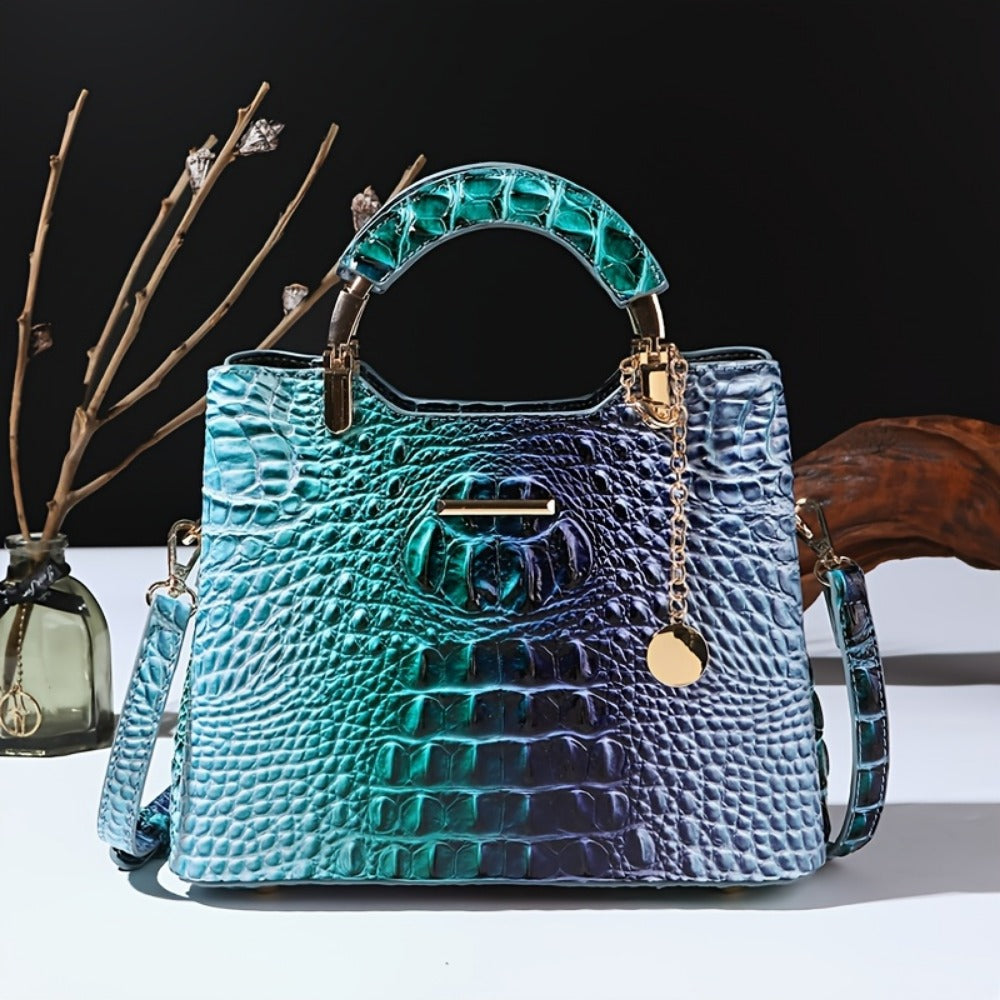 Crossbody Bag for Women – Crocodile Print Luxury Vintage Removable – detail view 11