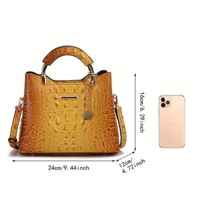 Crossbody Bag for Women – Crocodile Print Luxury Vintage Removable – detail view 12