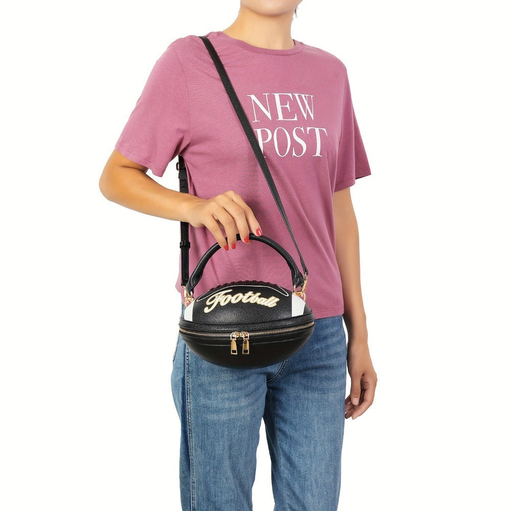 Crossbody Bag for Women – Denim, American Football Style Novelty Rugby – detail view 16
