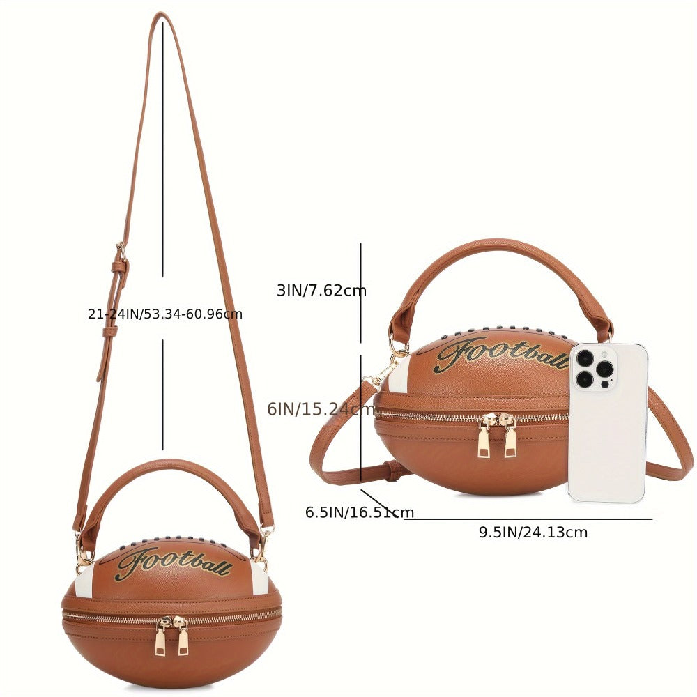 Crossbody Bag for Women – Denim, American Football Style Novelty Rugby – detail view 19