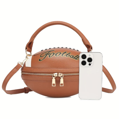 Crossbody Bag for Women – Denim, American Football Style Novelty Rugby – detail view 11