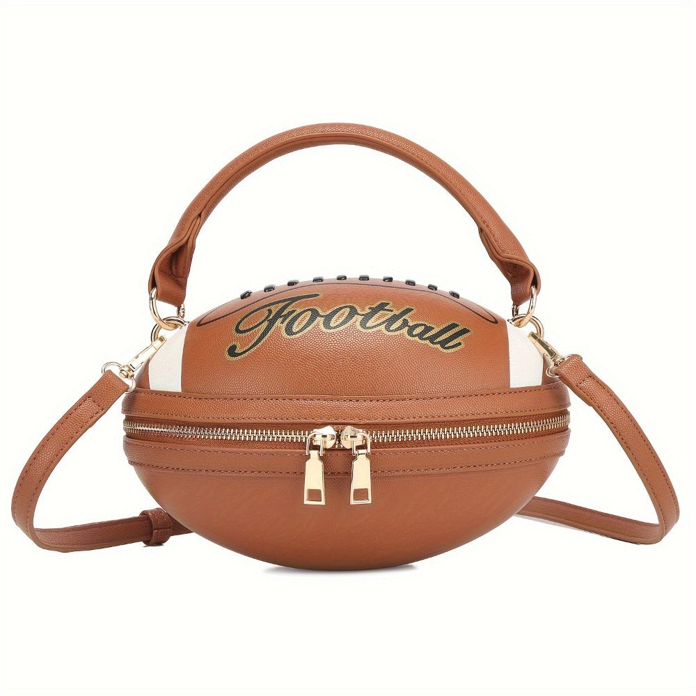 Crossbody Bag for Women – Denim, American Football Style Novelty Rugby – front view