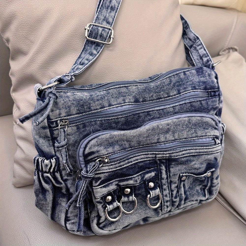 Crossbody Bag for Women – Denim, Multi Pocket, Large Capacity, for Travel – detail view 8