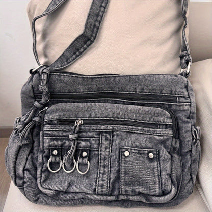 Crossbody Bag for Women – Denim, Multi Pocket, Large Capacity, for Travel – alternate view