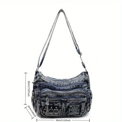 Crossbody Bag for Women – Denim, Multi Pocket, Large Capacity, for Travel – detail view 2