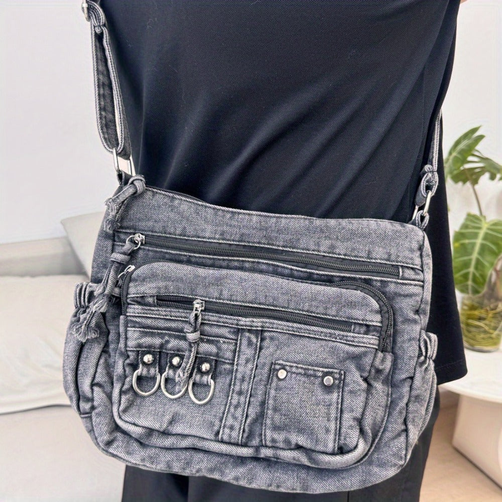 Crossbody Bag for Women – Denim, Multi Pocket, Large Capacity, for Travel – detail view 4