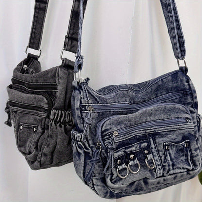 Crossbody Bag for Women – Denim, Multi Pocket, Large Capacity, for Travel – detail view 5