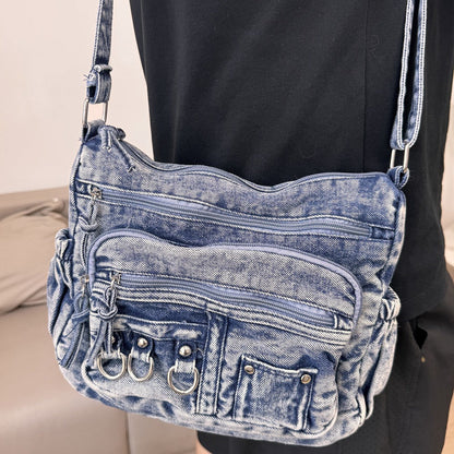 Crossbody Bag for Women – Denim, Multi Pocket, Large Capacity, for Travel – detail view 7