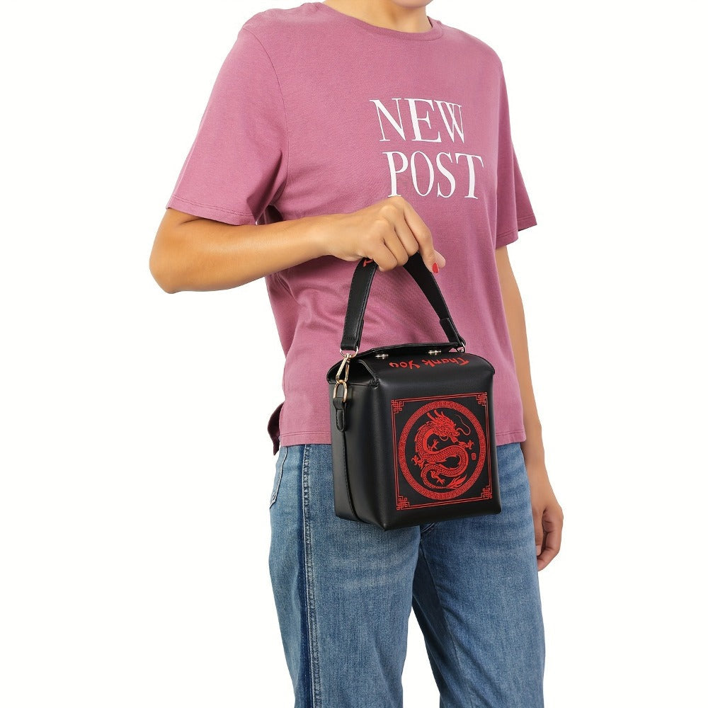 Crossbody Bag for Women – Dragon Pattern Novelty Messenger Removable – detail view 11