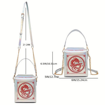 Crossbody Bag for Women – Dragon Pattern Novelty Messenger Removable – detail view 14