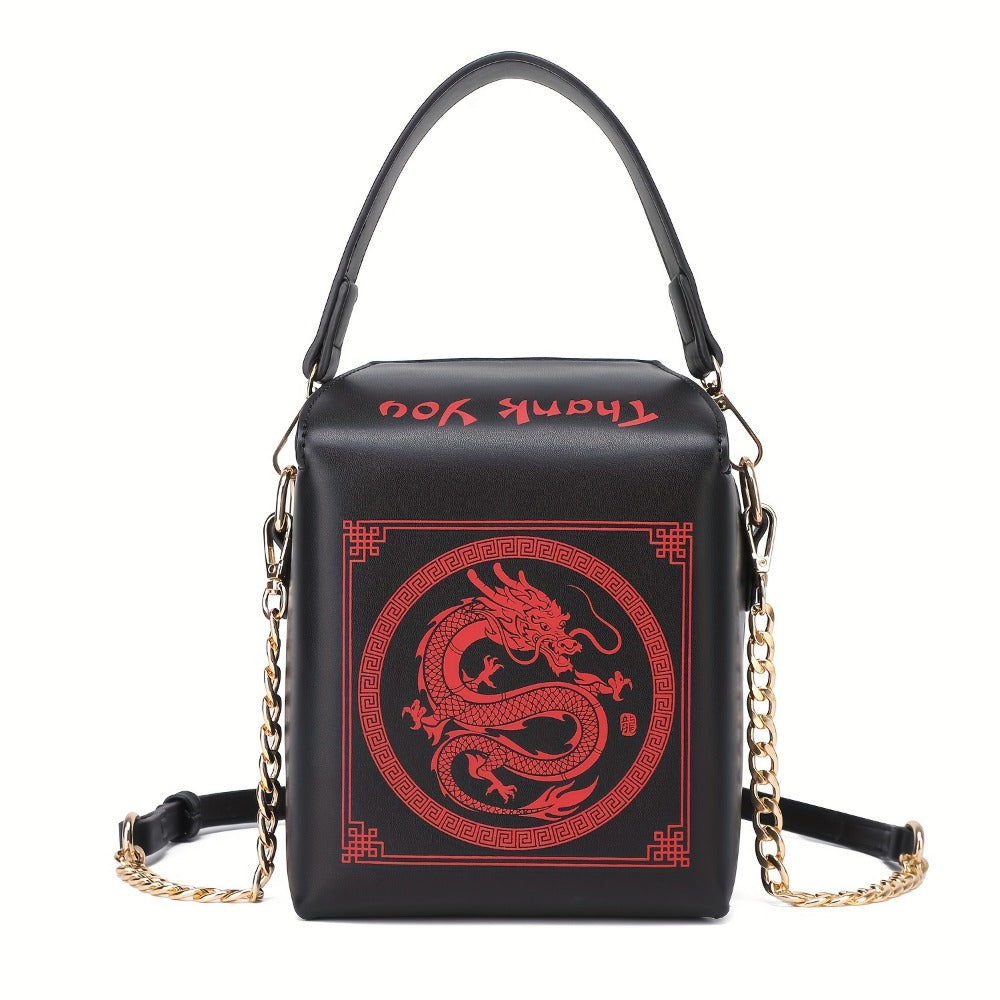 Crossbody Bag for Women – Dragon Pattern Novelty Messenger Removable – detail view 7